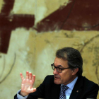 El presidente de la Generalitat, Artur Mas, en una de las reuniones con su Gobierno.