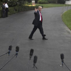Donald Trump, saliendo de la Casa Blanca, el pasado miércoles.