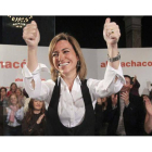 Carme Chacón, durante el acto político de apoyo a su candidatura en Madrid.