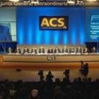 El presidente de ACS, Florentino Pérez, durante una intervención en una junta extraordinaria