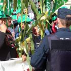 Agricultores leoneses en una reciente protesta en Madrid en defensa del maíz. BENITO ORDÓÑEZ