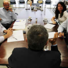 Rafael Blanco, Felipe Ramos, Asun G. Puente y Pablo Lago en el encuentro informativo con el alcalde