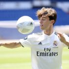 Odriozola dio los primeros toques al balón en el Bernabéu