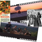 Dos escenas de la famosa película ‘Doctor Zhivago’, rodada en diferentes zonas de España, especialmente en las Tierras Altas de Soria. Cartel de la película y fotograma de ‘Lawrence de Arabia’.