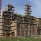 Aspecto que mostraban ayer las obras de remodelación del santuario de La Peregrina de Sahagún