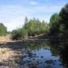 Un hombre observa el cauce del río Eria a su paso por la localidad de Castrocontrigo