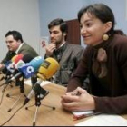Miguel Á. González, David Fernández y Olga Pérez, en rueda de prensa