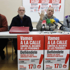 Representantes sindicales presentaron ayer en rueda de prensa la nueva movilización.