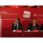 Begoña Hernández, Leonard Pera, Joaquín S. Torné y Tomás Castro, ayer durante el Foro Pyme II, organizado por Banco Popular y Diario de León.