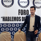 Tudanca, ayer, antes de participar en el debate.