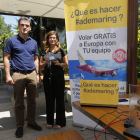 René Mira y María José García dando la salida a la nueva campaña de socios. RAMIRO