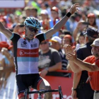 Chris Horner celebra la victoria en la tercera etapa de la Vuelta.