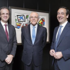 Jordi Gual, Isidre Fainé y Gonzalo Gortázar, el presidente no ejecutivo del grupo, el presidente de la fundación y el consejero delegado de Caixabank, respectivamente.