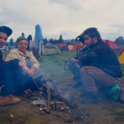 La familia Kejerol, que dejó atrás Alepo, en el campo de refugiados de Idomeni.