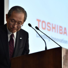 Satoshi Tsunakawa, presidente de Toshiba, este 14 de marzo del 2017.