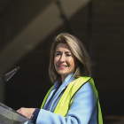 La ministra de Transportes, Raquel Sánchez, el lunes en Madrid Nuevo Norte. FERNANDO VILLAR