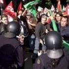 Incidentes durante la protesta de jornaleros en las calles de Málaga