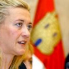 La consejera de Hacienda, Pilar del Olmo, durante la presentación de los datos de recaudación