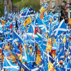 Manifestación en Glasgow para la convocatoria de un segundo referéndum de independencia en Escocia.