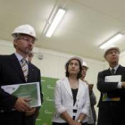 Ricardo González Mantero y Joaquín Boneta, durante la inauguración de la subestación ayer