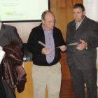 Arias, Velasco, Otero, Ángel Gaspar García-Miranda y González, ayer en Bembibre.