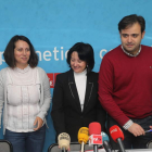 Castellanos, Marqués y Rodríguez, en la rueda de prensa de ayer en Ponferrada