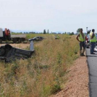 Accidente en la tarde de ayer a un kilómetro de Villamañán.