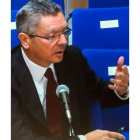 Alberto Ruiz-Gallardón durante su declaración. CATI CLADERA