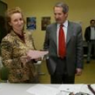 Fátima López Placer y Ángel Escuredo en la Junta Electoral
