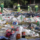 Restos de un botellón en el campus en el año 2013. RAMIRO