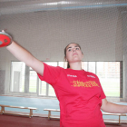 La berciana Sabina Asenjo, en un entrenamiento en el Ceard de León.