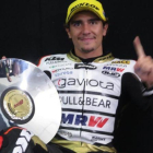 Albert Arenas, en la sala de prensa de Phillip Island (Australia) tras conseguir la victoria en Moto3.