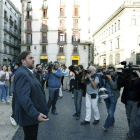 Oriol Junqueras a su salida de la reunión con Artur Mas.