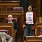 La diputada de Podemos Ione Belarra en apoyo a la manifestación del 8 de marzo.