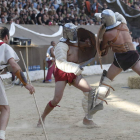 Los gladiadores protagionizaron lances de gran plasticidada sobre la arena del circo asturicense