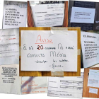 Mosaico con los carteles colocados en varios consultorios de la provincia de León. DL