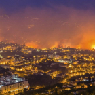 Vista general del incendio de Funchal, en Madeira, el miércoles.