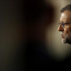 Mariano Rajoy en la rueda de prensa que ha ofrecido tras entrevistarse este lunes con Pedro Sánchez.