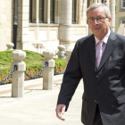 Jean-Claude Juncker, ayer, a su salida del encuentro con el gran duque Henri de Luxemburgo.