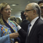 Pilar del Olmo y el ministro de Hacienda, Cristóbal Montoro.