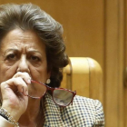 Rita Barberá, en su escaño del Senado.