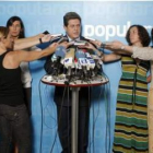 Trillo explica a los periodistas la denuncia planteada desde el Partido Popular.