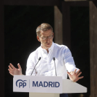 Núñez Feijoó, durante un acto el jueves en Madrid. JUAN CARLOS HIDALGO