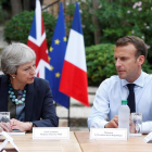 May y Macron se reunieron ayer en Fort de Brégançon, Bormes-les-Mimosas. SEBASTIEN NOGIER