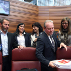 Julio López, Ana Sánchez, Ana Redondo, José Francisco Martín y Ana Muñoz antes del Pleno.