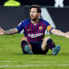Leo Messi tiró una vez más del Barcelona pero, aunque hizo el gol de su equipo, no pudo evitar el empate ante el Valencia. KAI FÖRSTERLING