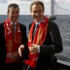 El primer ministro danés, Anders Fogh Rasmussen, junto a José Luis Rodríguez Zapatero