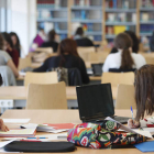 Universitarios leoneses en una de las bibliotecas con las que cuenta el Campus de Vegazana. JESÚS F. SALVADORES