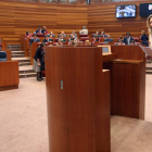 La consejera de Hacienda, Pilar del Olmo, en su comparecencia ante el Pleno.