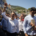 El primer ministro griego, Alexis Tsipras, en su visita a la isla de Ítaca en pasado martes